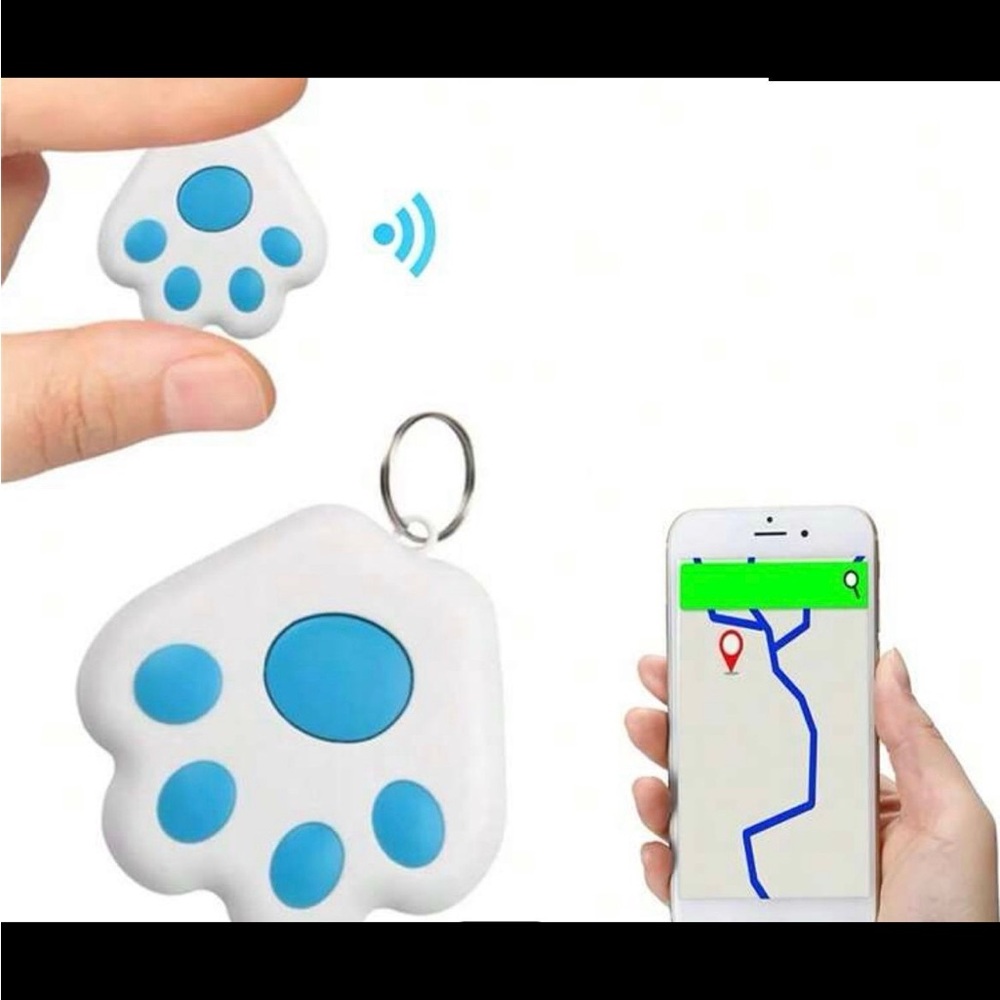 Blue Pet GPS Tracker with Paw Design